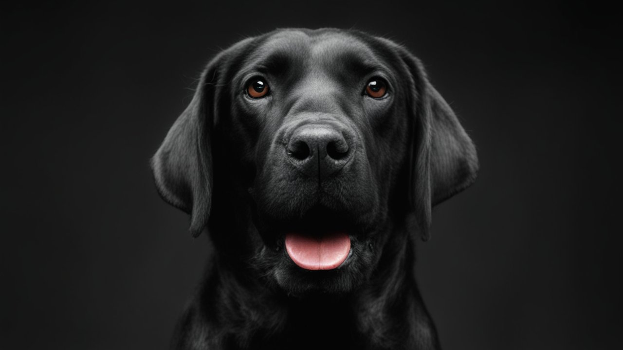 Close-up Portrait of a Black Labrador Retriever