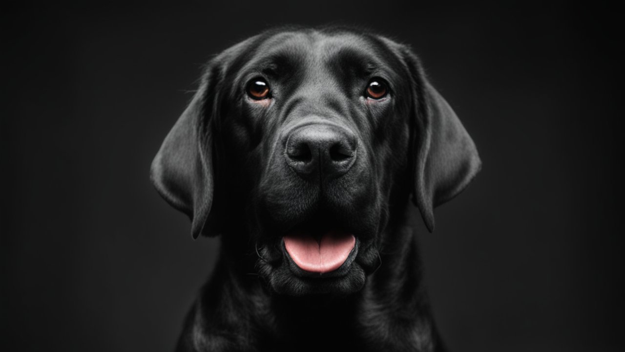 Close-up Portrait of a Black Labrador Retriever