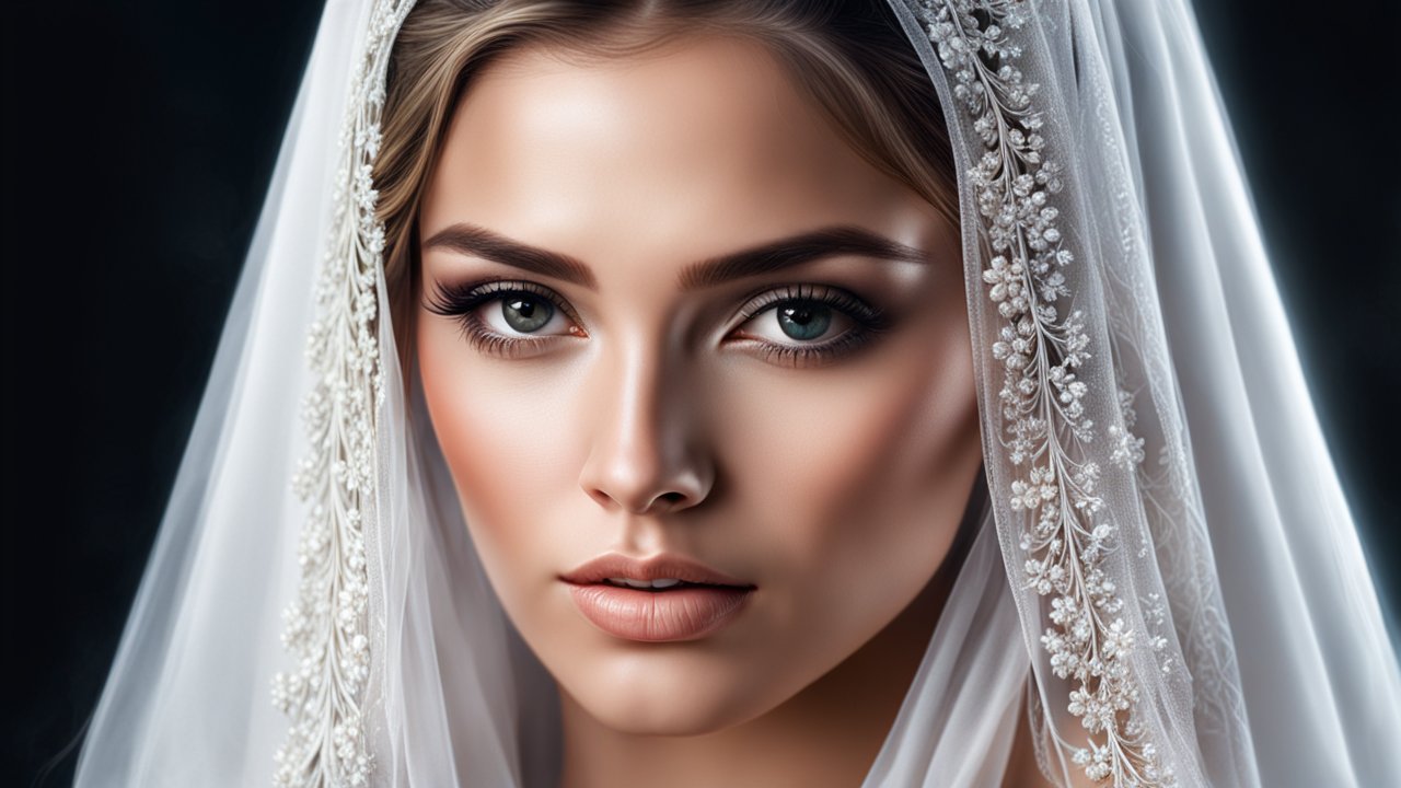 Close-Up Portrait of a Bride with Elegant Veil