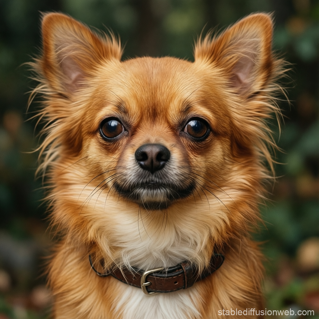 Close-up Portrait of a Brown Chihuahua Dog