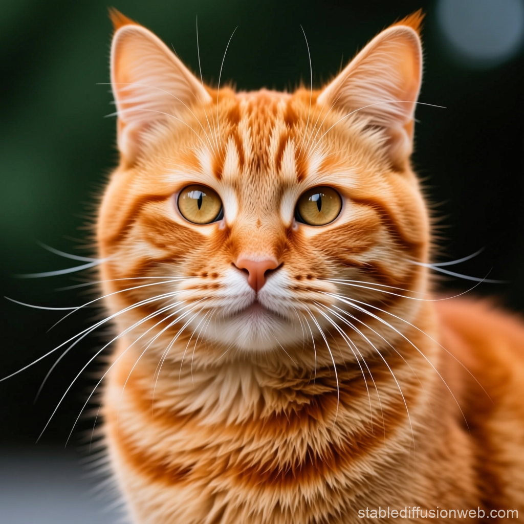 Close-up Portrait of a Red Tabby Cat