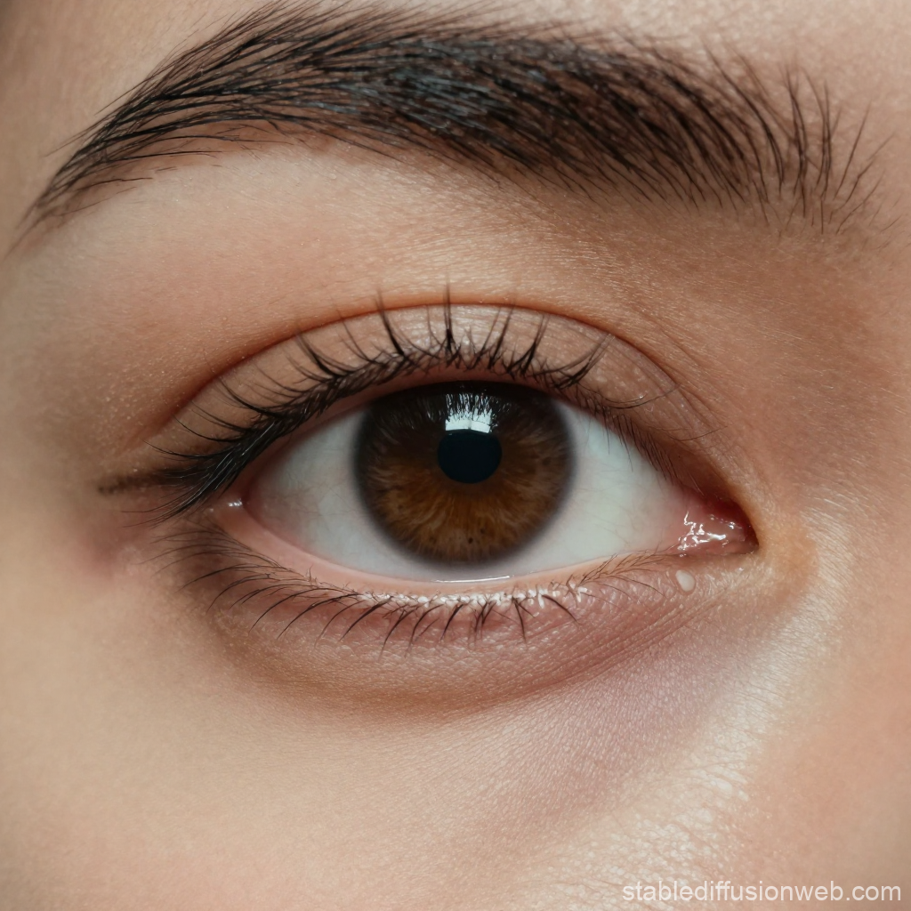 Close-up Realistic Brown Eye Detail