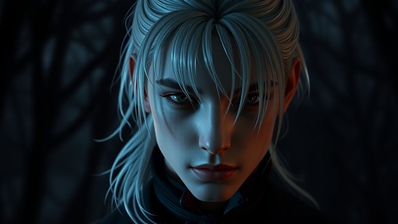 Closeup Portrait of a Young Victorian Vampire