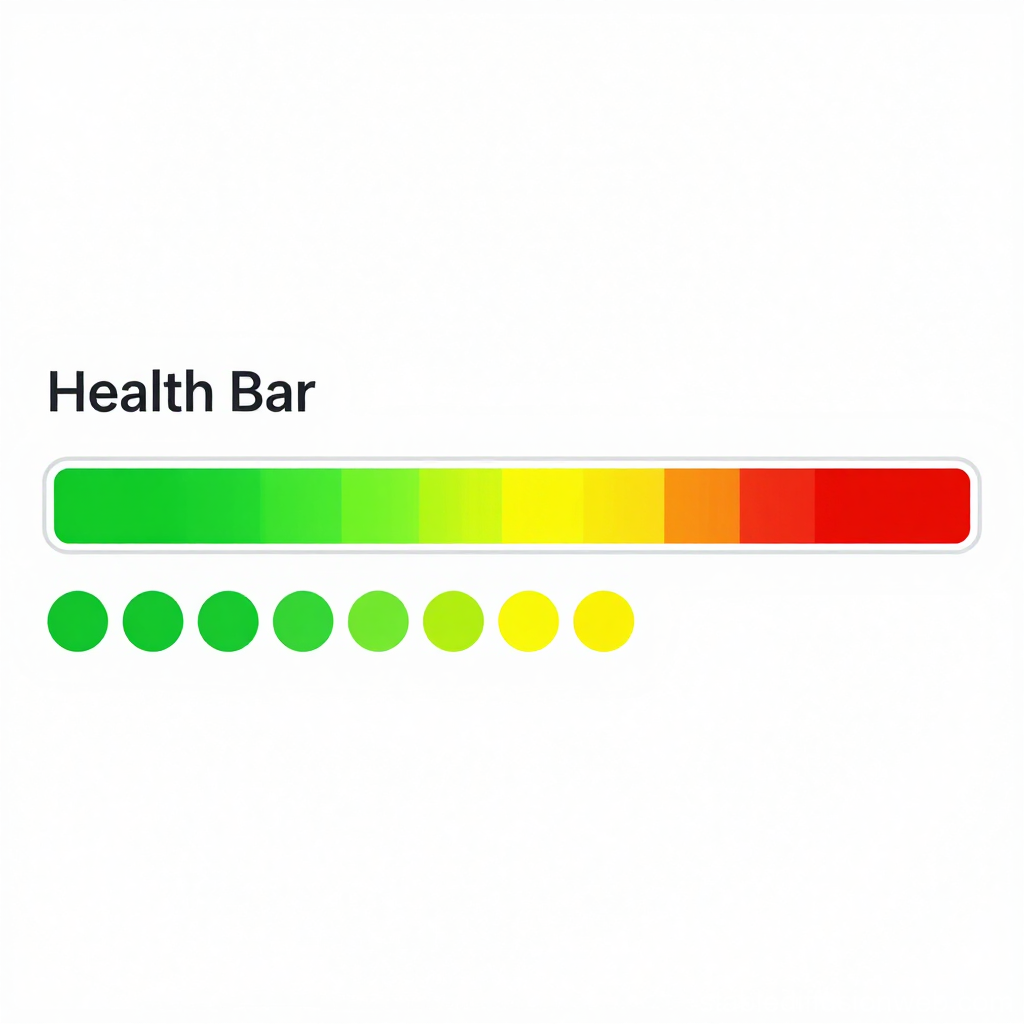 Color Gradient Health Bar UI Design