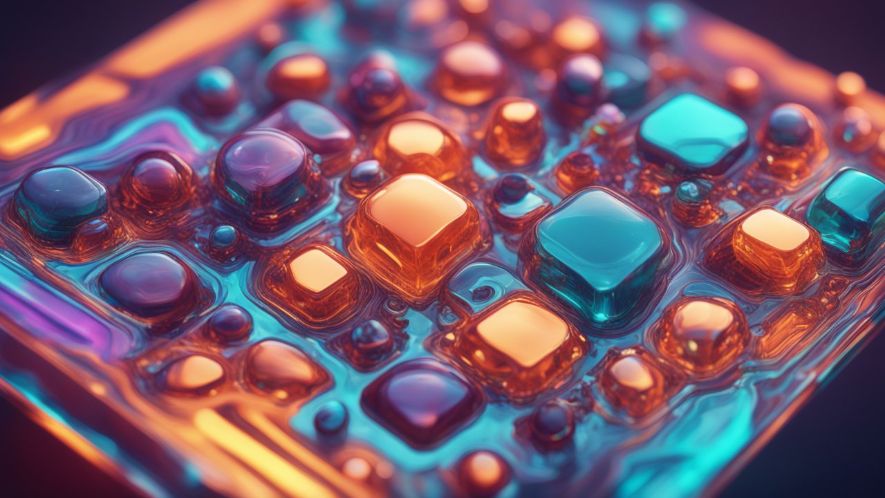 Colorful Abstract 3D Cubes and Spheres Composition