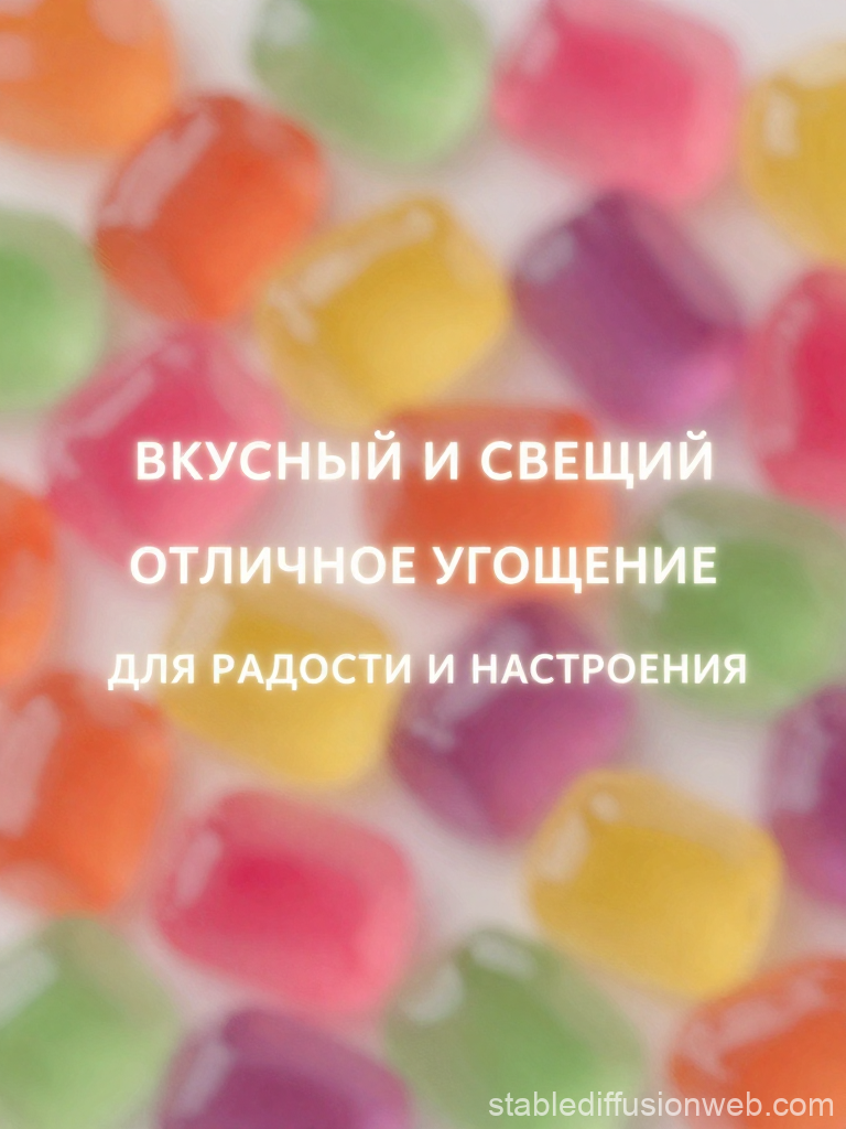 Colorful Abstract Candy Background with Russian Text