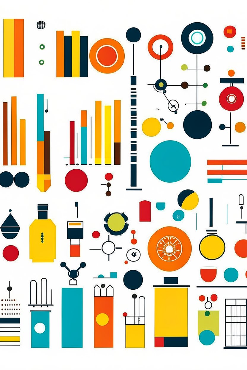 Colorful Abstract Geometric Pictogram of Statistics