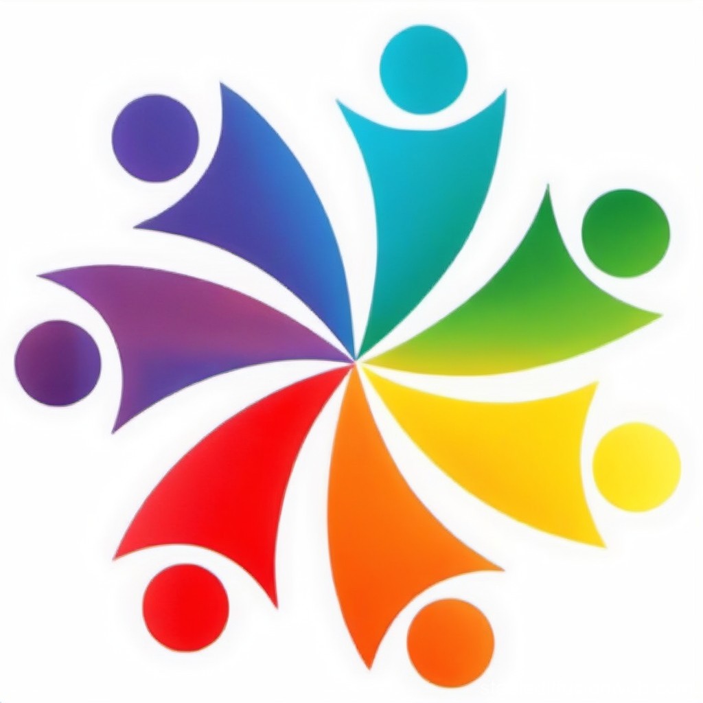 Colorful Abstract Human Figures in Circular Formation