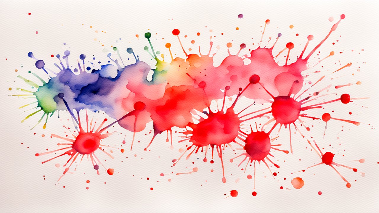Colorful Abstract Watercolor Paint Splashes
