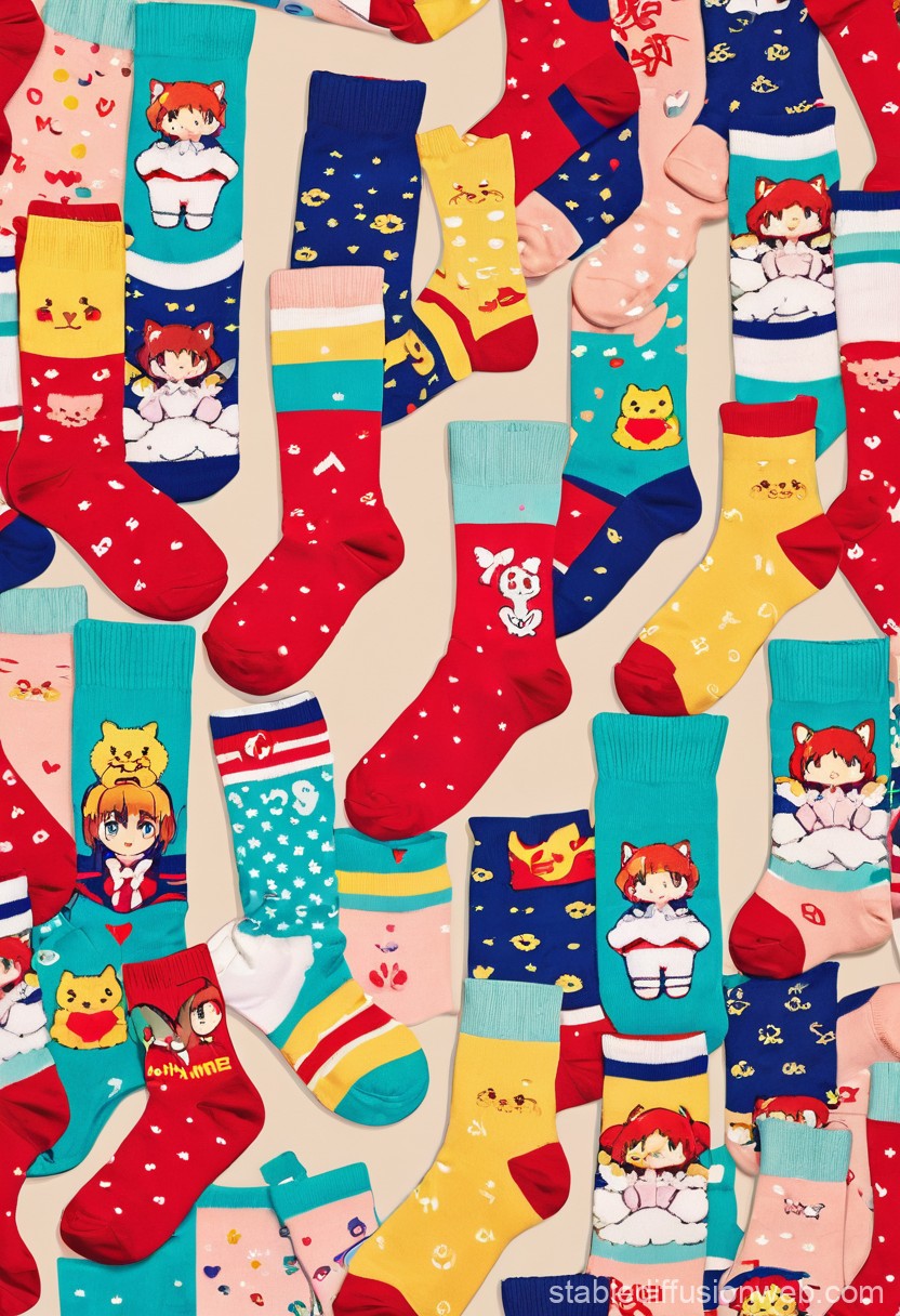Colorful Anime-Inspired Socks Collection