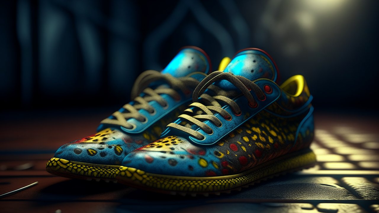 Colorful Artistic Sneakers with Detailed Patterns