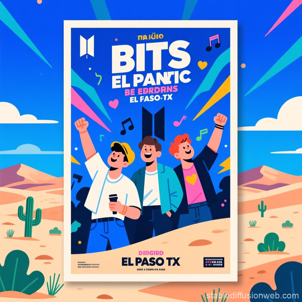 Colorful BTS Concert Poster Illustration