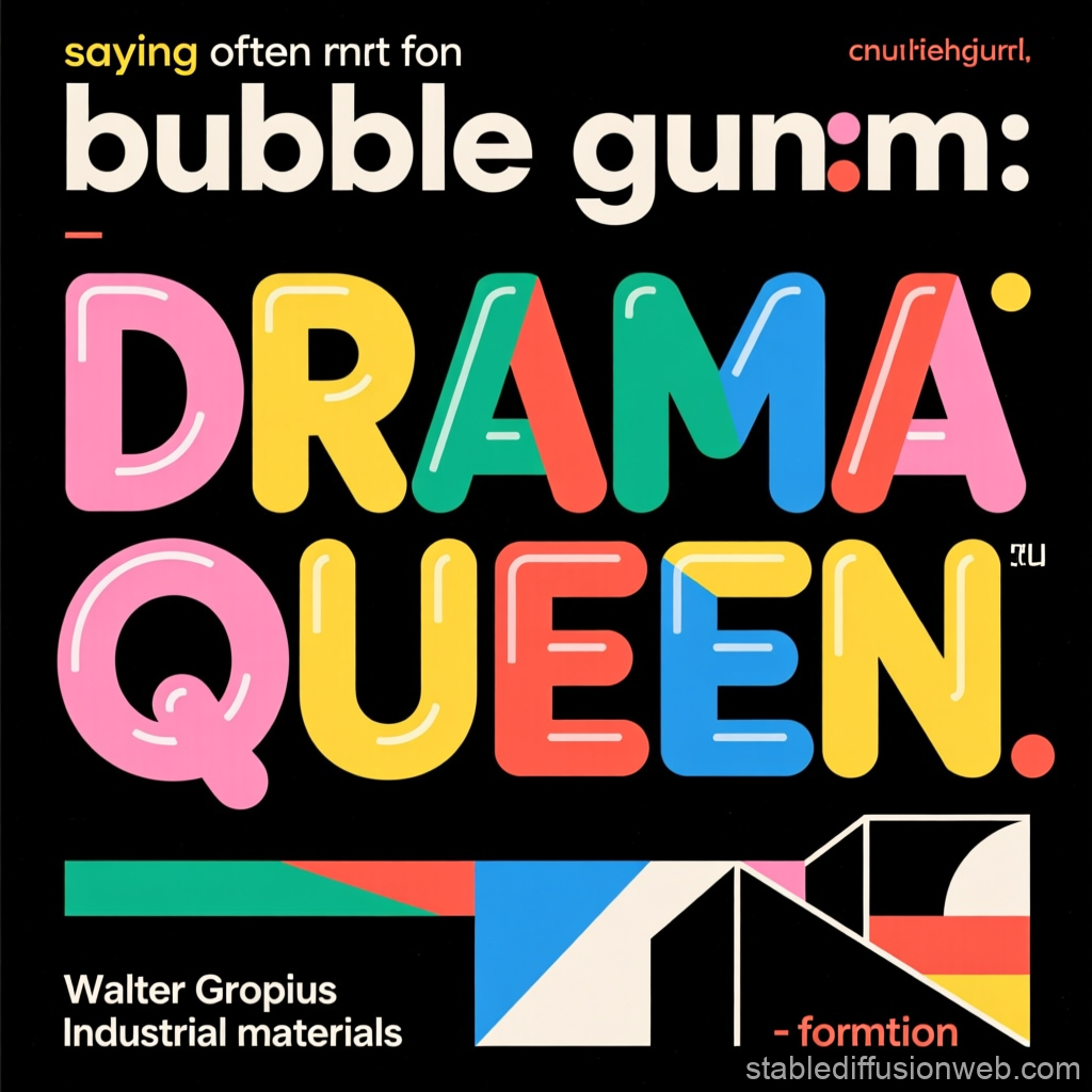Colorful Bubblegum Font Typography: Drama Queen