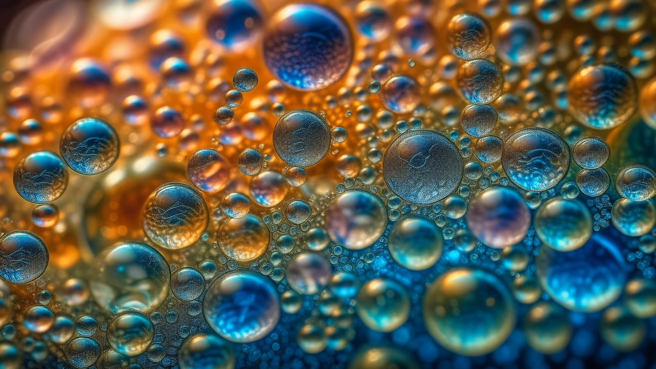 Colorful Bubbles in Pointillism Style