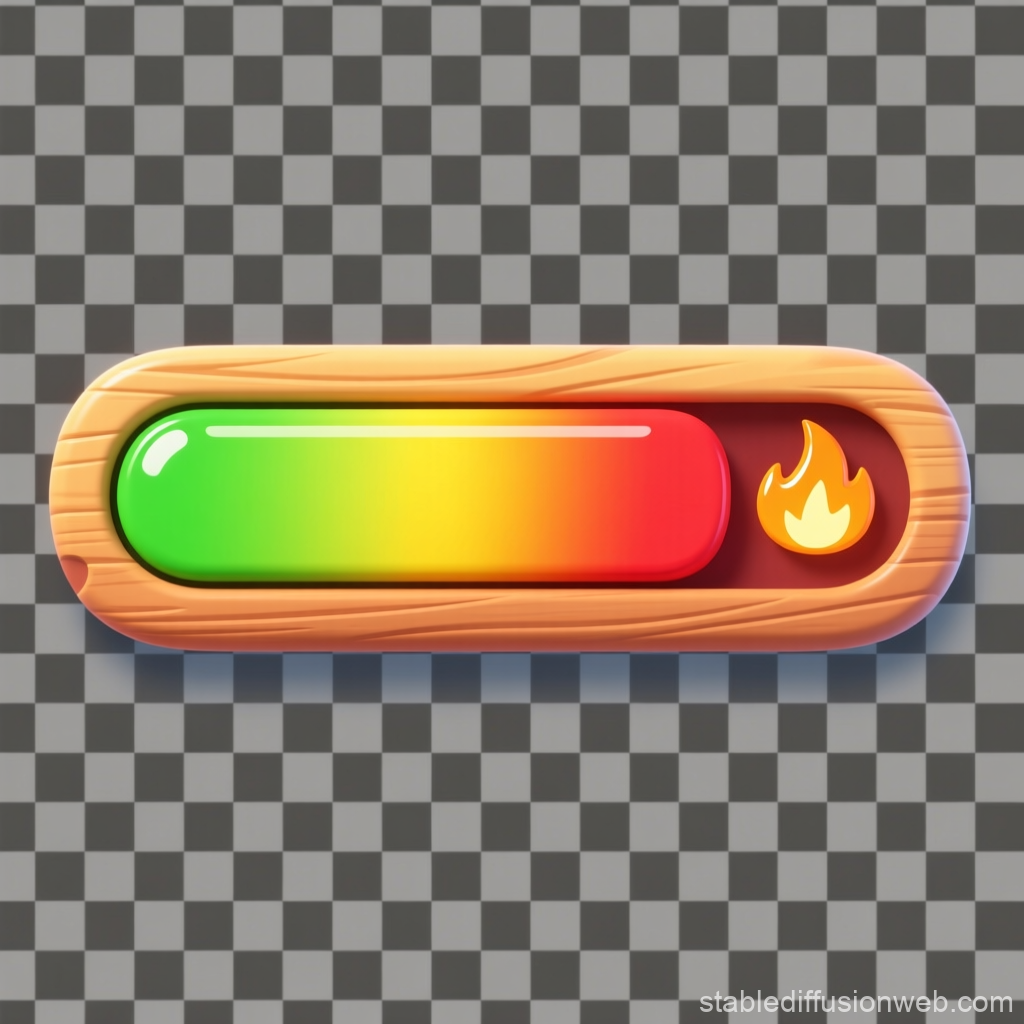 Colorful Cartoon Cooking Heat Bar UI Element