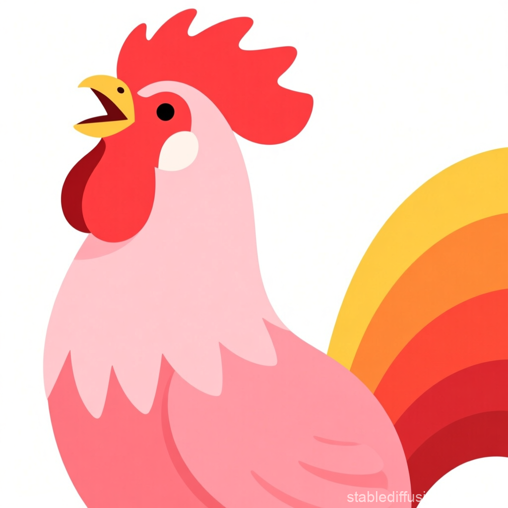 Colorful Cartoon Rooster Illustration