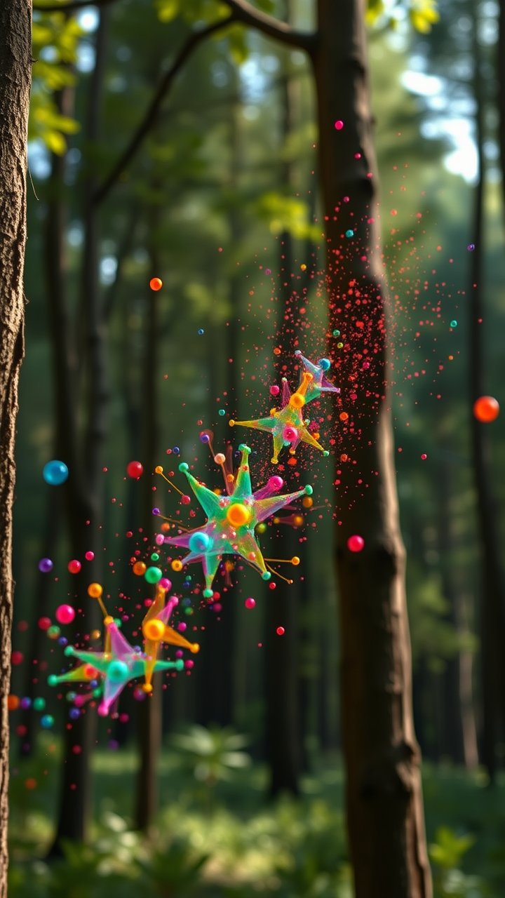 Colorful Chemical Release Visualization in Forest