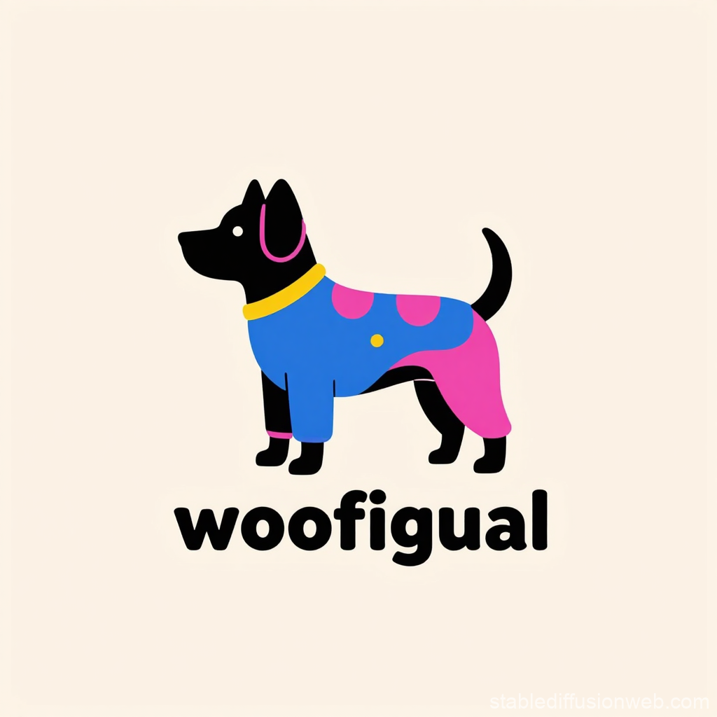 Colorful Dog Logo Illustration for Woofigual