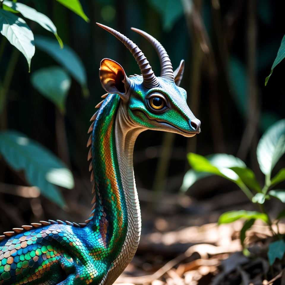 Colorful Fantasy Dragon in Forest