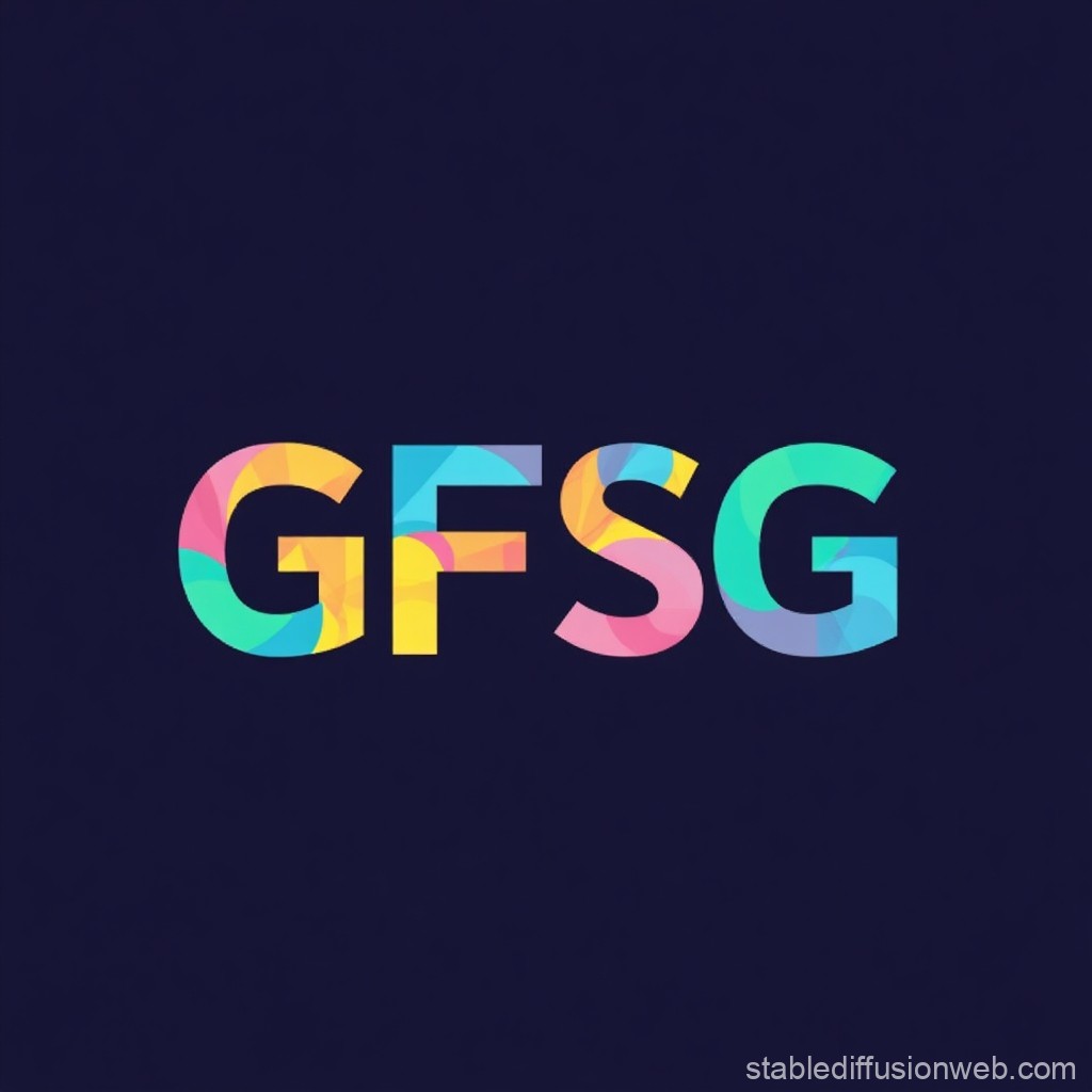 Colorful Geometric GFSG Letters on Dark Background