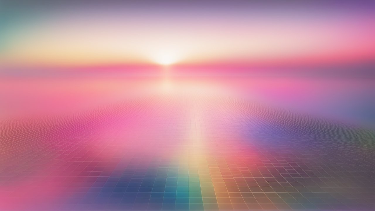 Colorful Gradient Mesh with Blurred Horizon