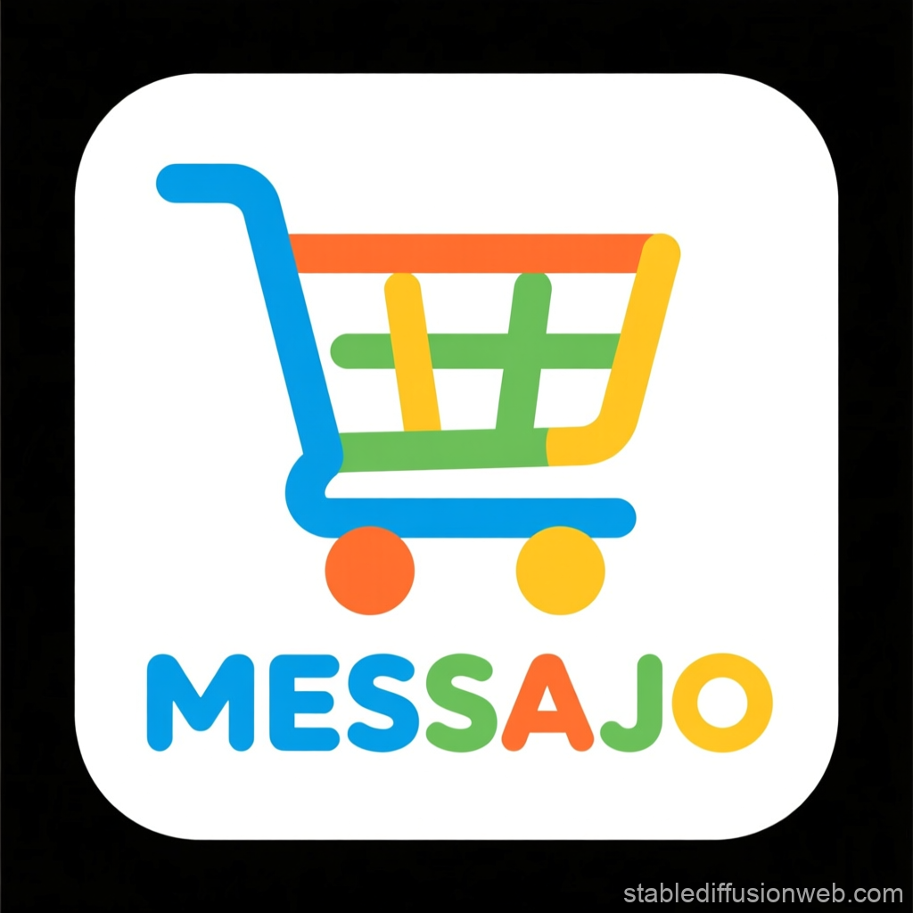 Colorful Messajo Shopping Cart Logo