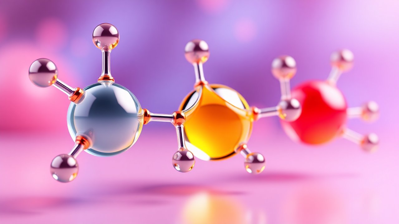 Colorful Molecular Structure Model on Soft Gradient Background