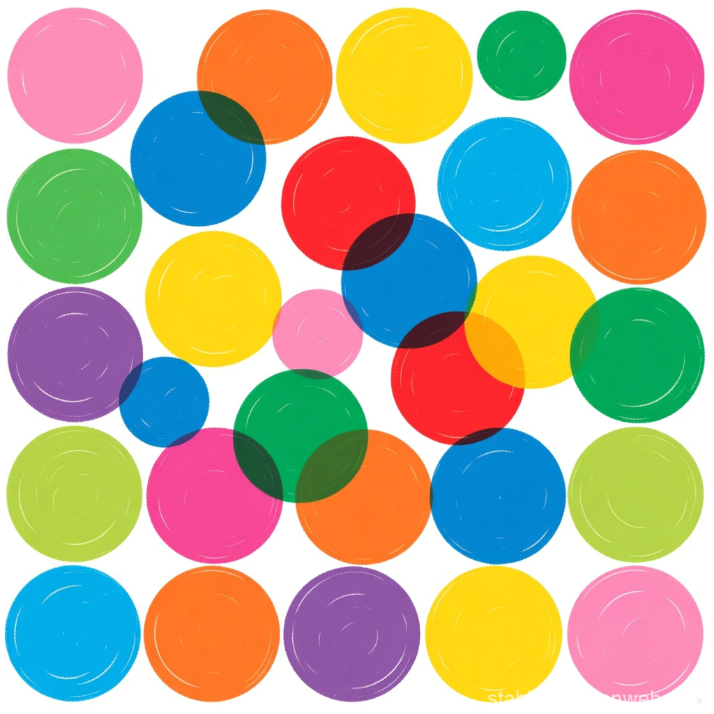 Colorful Overlapping Circles Abstract Pattern