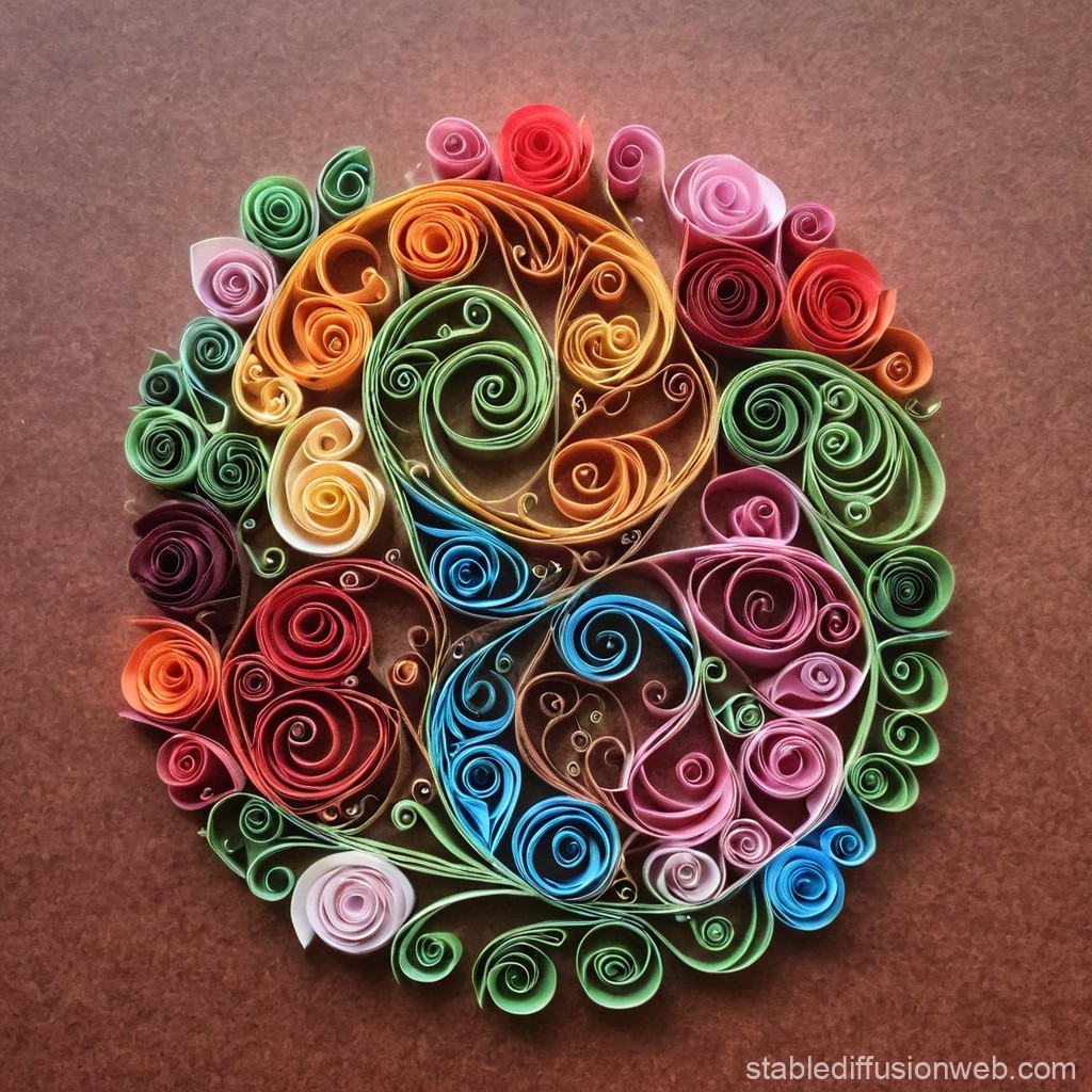 Colorful Paper Quilling Floral Mandala