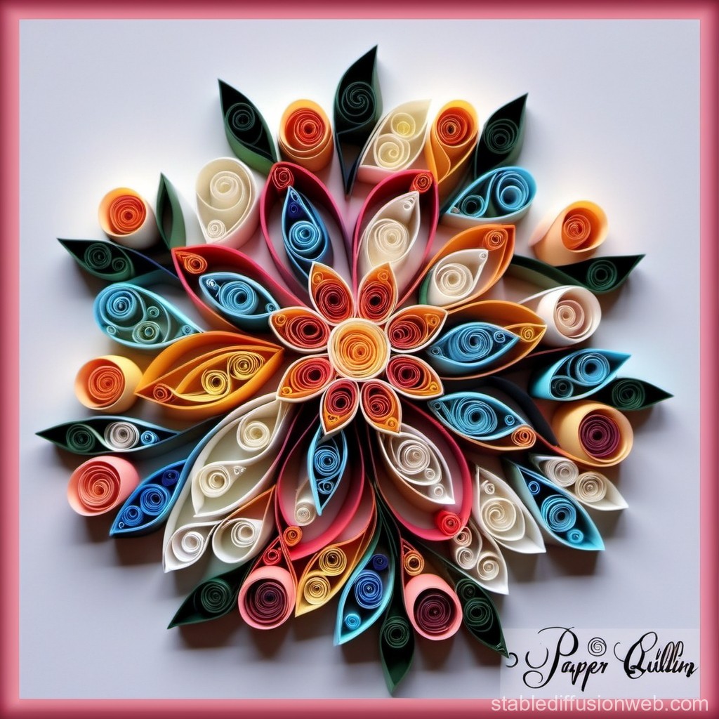 Colorful Paper Quilling Floral Mandala
