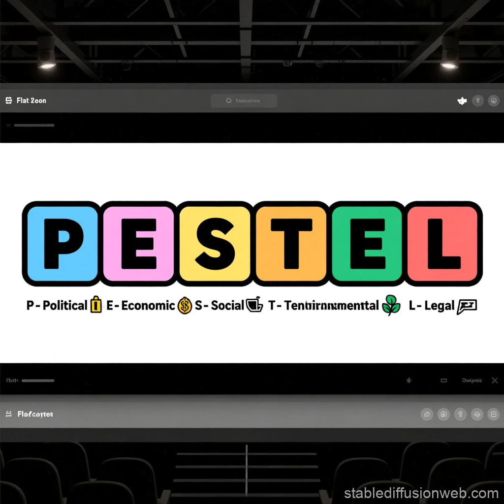 Colorful PESTEL Infographic Cartoon Blocks