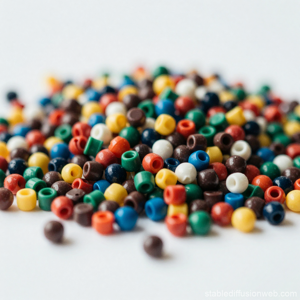 Colorful Plastic Granules Close-Up