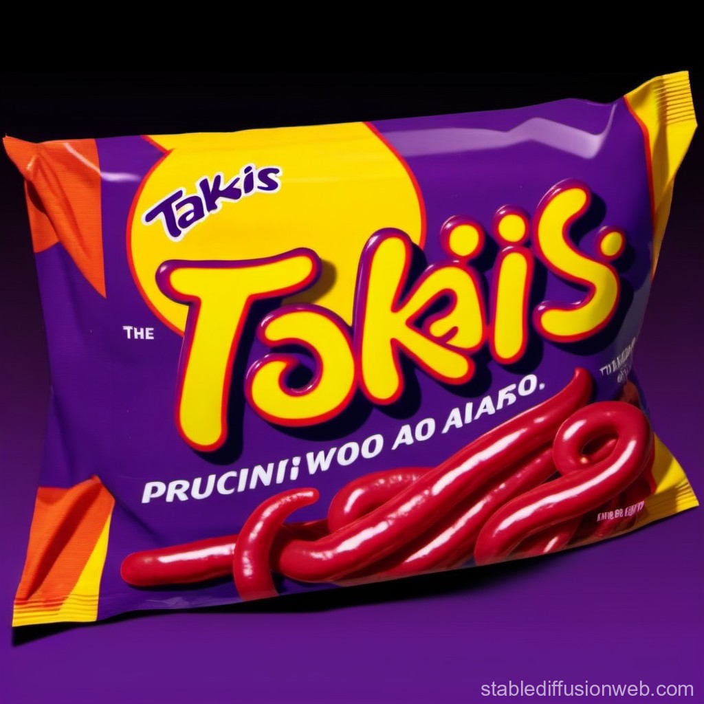 Colorful Takis Snack Bag with Bold Typography
