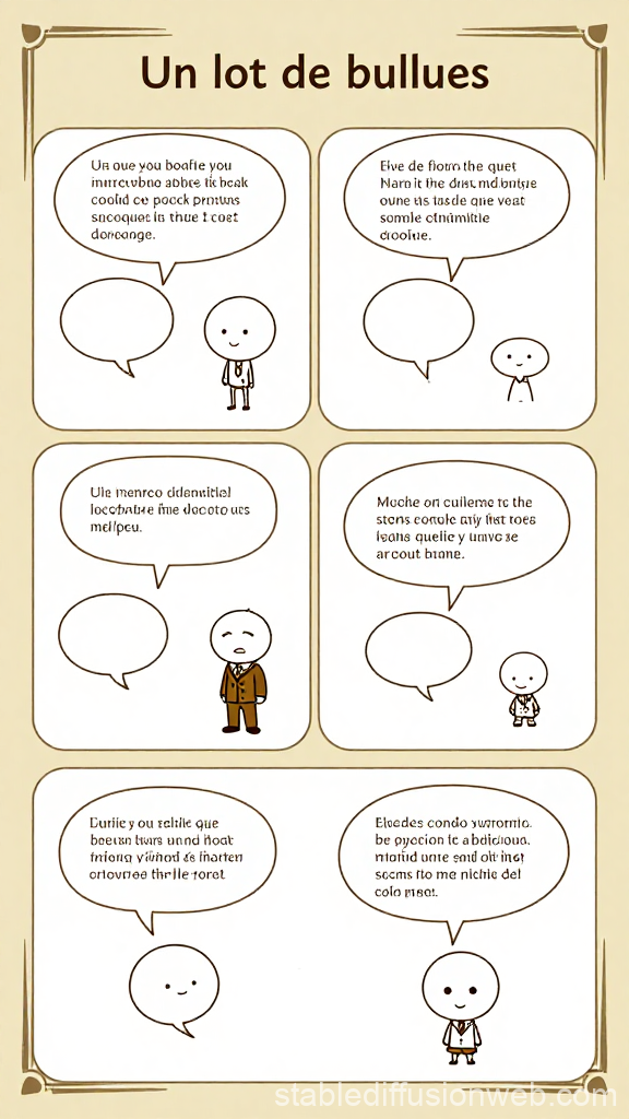 Comic Strip with Multiple Dialogue Bubbles