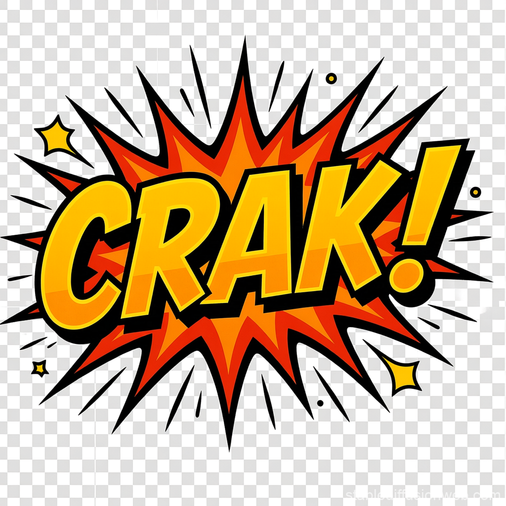 Comic Style Sound Effect 'CRAK!' Explosion