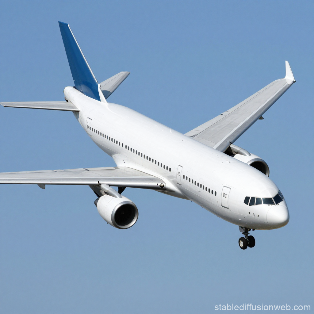 Commercial DC-10 Aircraft in Flight Against Clear Sky