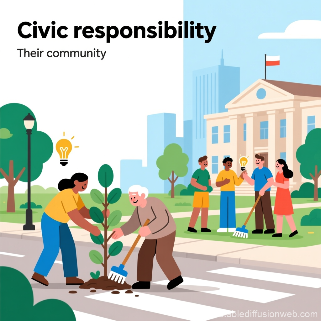 Community Civic Responsibility Illustration