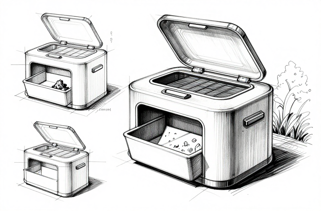 Concept Sketch of Community Pet Waste Disposal Unit