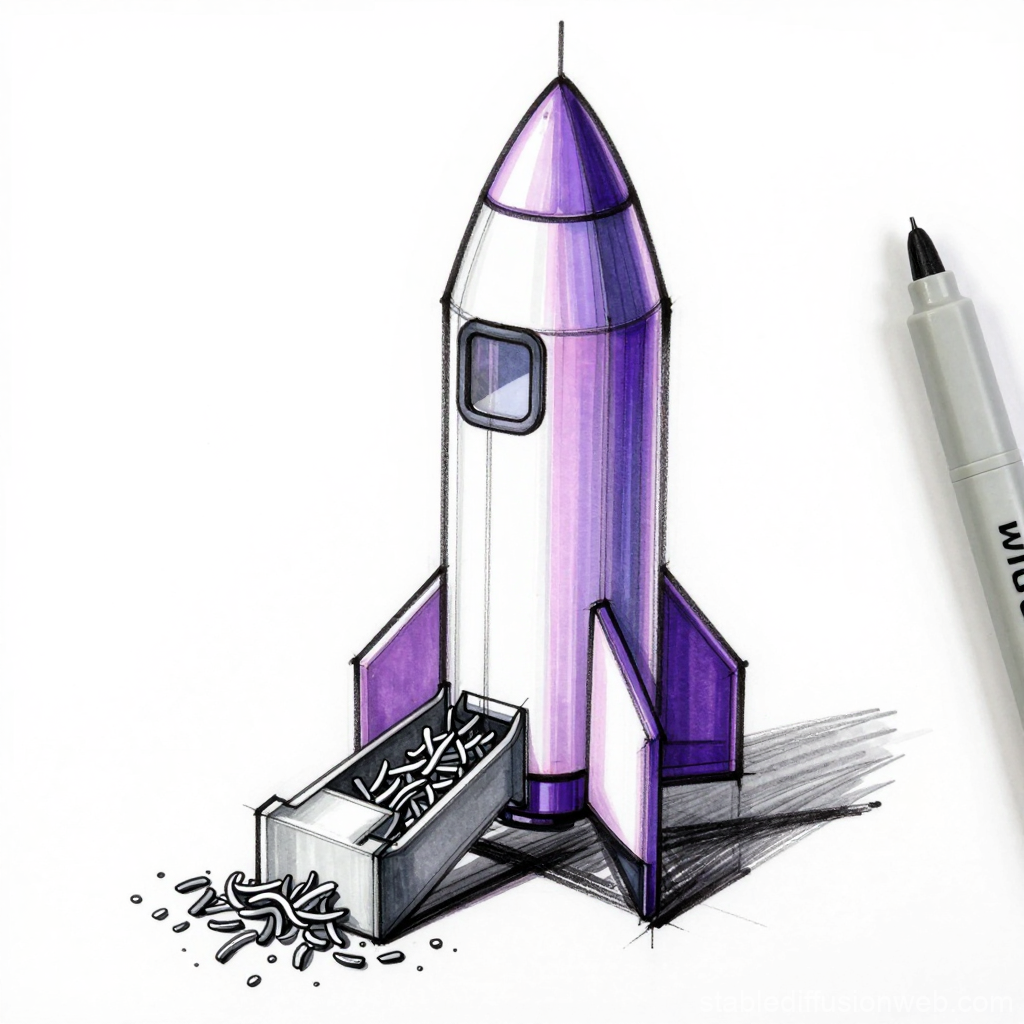 Concept Sketch of Industrial Rocket Recycling System