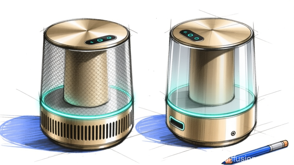 Concept Sketch of Modern Smart Speaker Design
