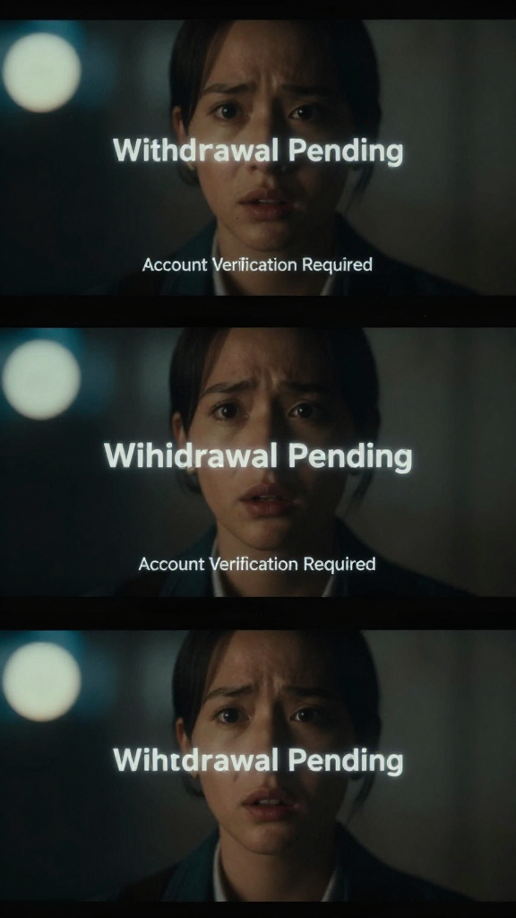 Concerned Woman with Withdrawal Pending Message