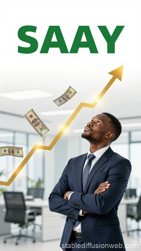 Confident African CEO with Rising Financial Growth