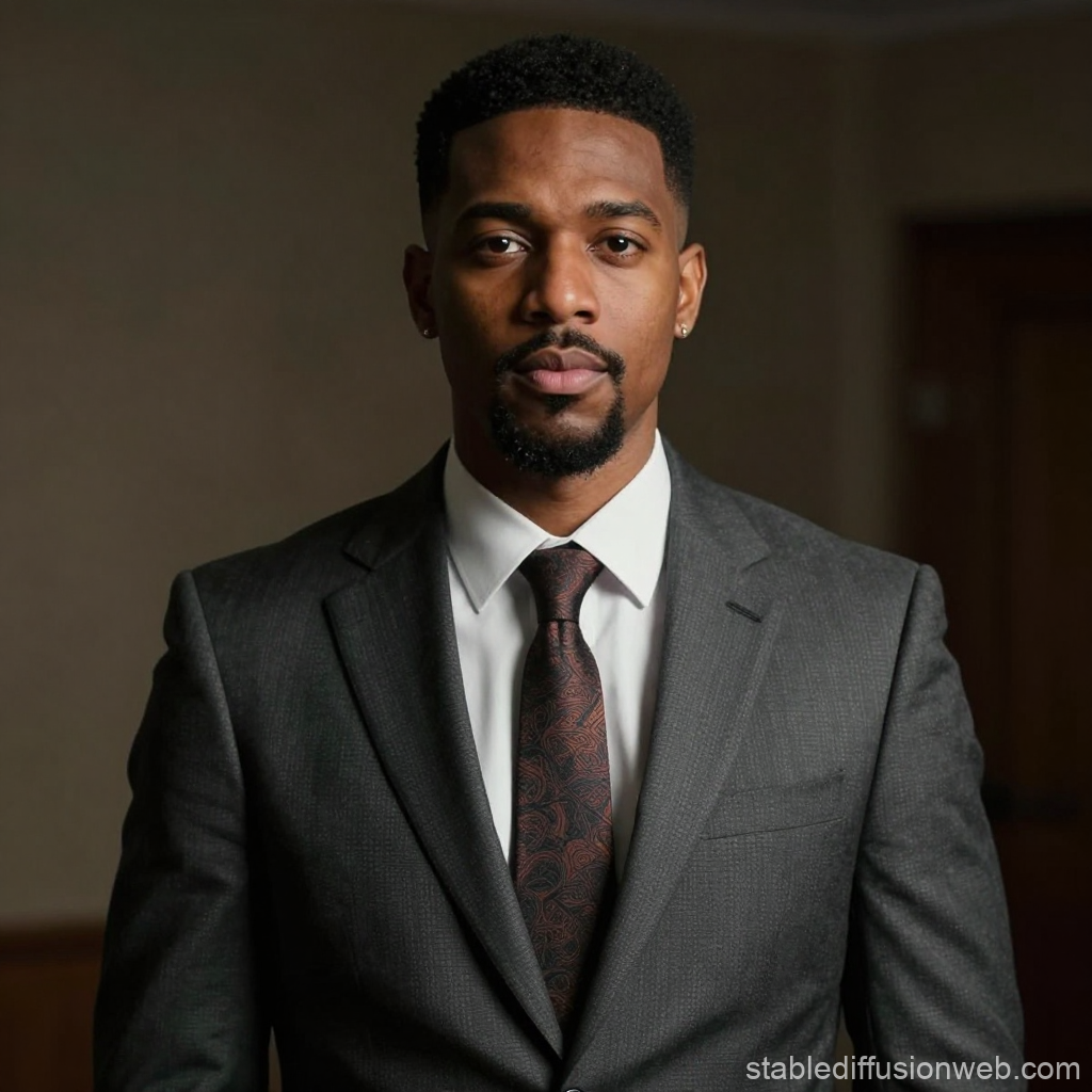 Confident Man in Stylish Suit and Tie