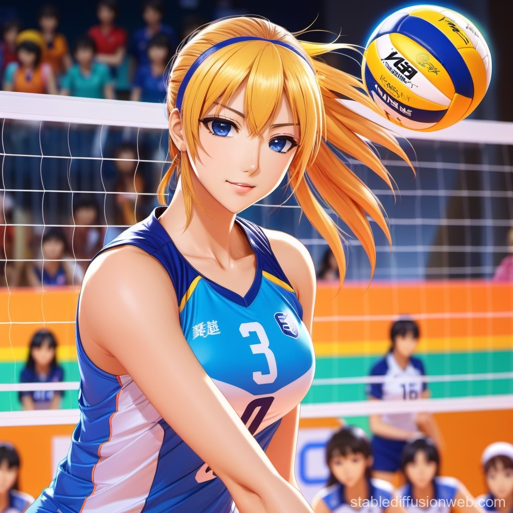 Confident Volleyball Player in Action