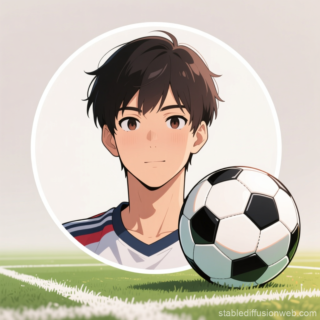 Confident Young Male Soccer Player in Anime Style
