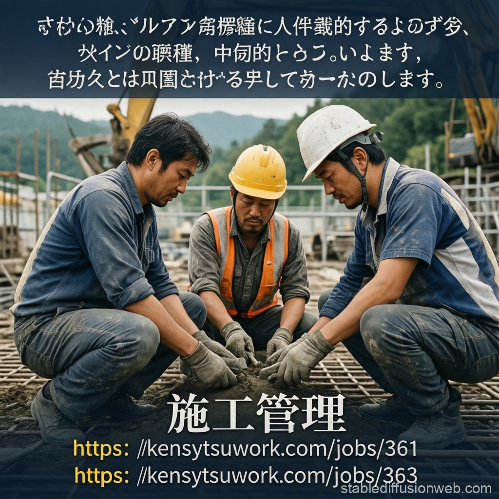 Construction Management Team Collaborating on Site