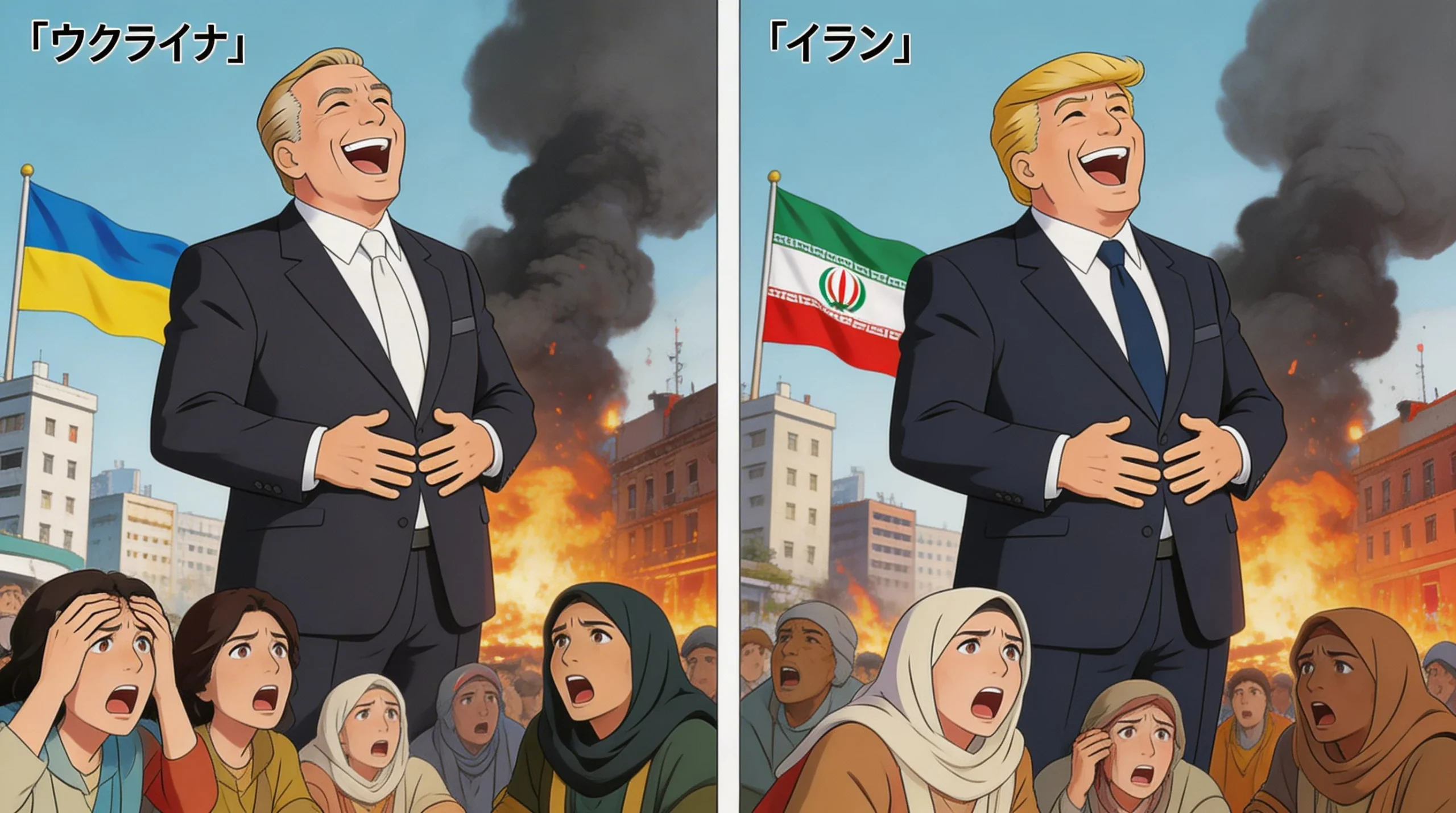 Contrasting Reactions to Conflict in Ukraine and Iran