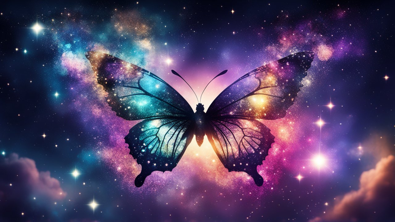 Cosmic Butterfly in a Vibrant Galaxy