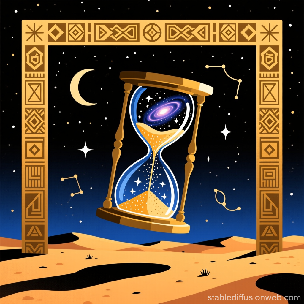 Cosmic Hourglass in Desert Nightscape