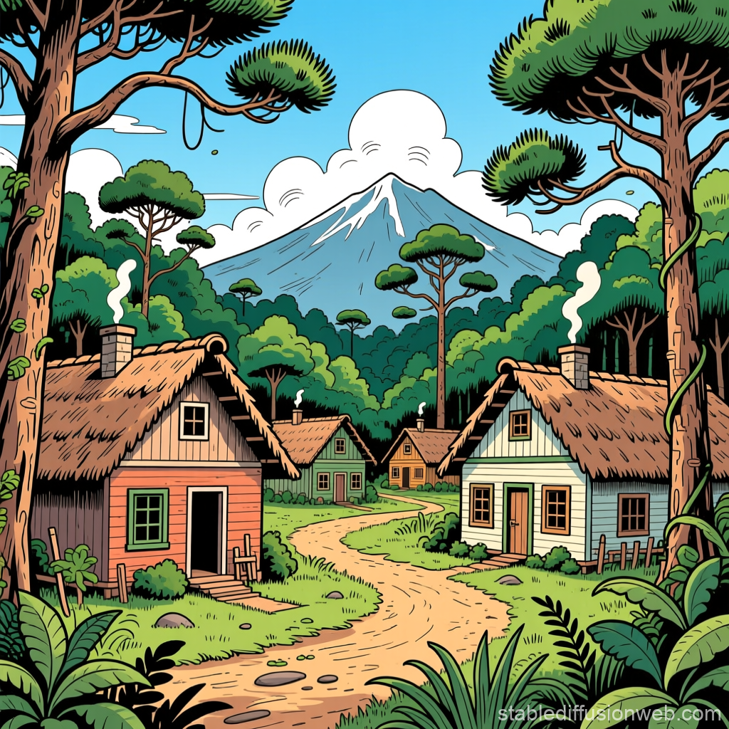 Cozy Cabocla Village in Lush Jungle with Mountain View